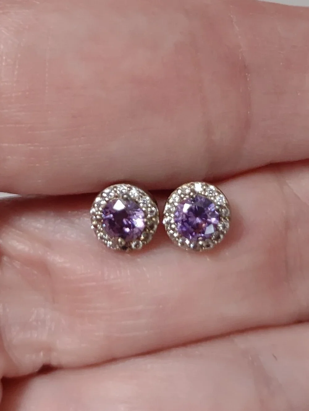 Amethyst Studs+Halo